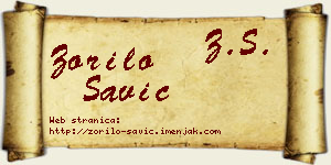 Zorilo Savić vizit kartica